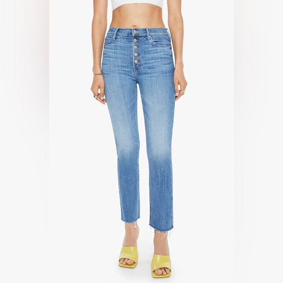 Mother The Pixie Dazzler Fray Hem Ankle Jeans - Picture 1 of 10